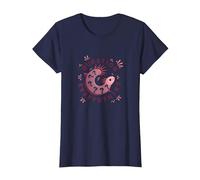 Axolotl Pose des Questions sur Tout ce Qui est Mignon et Curieux : Un amphibien T-Shirt, Femme, Bleu Marine, XS