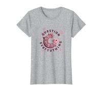 Axolotl Pose des Questions sur Tout ce Qui est Mignon et Curieux : Un amphibien T-Shirt, Femme, Gris Chiné, XL