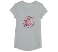 Axolotl Pose des Questions sur Tout ce Qui est Mignon et Curieux : Un amphibien T-Shirt, Fille, Gris Chiné, XS