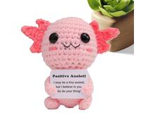 Axolotl Positif - de Tricot inspirante - Douée inspirante tricotée drôle | Jouet Axolotl en Laine tricotée avec Carte Positive, Jouets émotionnels Mignons Doux pour Amis, fêtes, Femmes, étudia