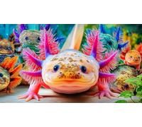 Axolotl Puzzle 1000 Pièces pour Adultes - en Carton Recyclé - Décoration 75x50cm/1000pcs