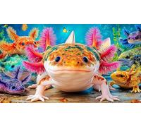 Axolotl Puzzle 1000 Pièces pour Adultes - en Carton Recyclé - Décoration 75x50cm/1000pcs