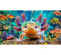 Axolotl Puzzle 1000 Pièces pour Adultes - en Carton Recyclé - Décoration 75x50cm/1000pcs