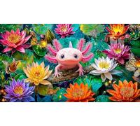 Axolotl Puzzle 1000 Pièces pour Adultes - en Carton Recyclé pour la Décoration 75x50cm/1000pcs