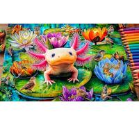 Axolotl Puzzle pour Adultes: 1000 Pièces en Carton Recyclé - Décoration 38x26cm/1000pcs