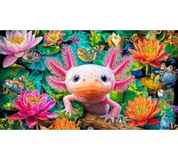 Axolotl Puzzle pour Adultes: 1000 Pièces en Carton Recyclé pour la Décoration 38x26cm/1000pcs