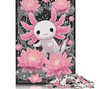 Axolotl Puzzles en Bois pour Adultes 500 Pièces Décoration Family Games Cadeaux d'anniversaire pour Jeux Éducatifs Relaxation Et Sagesse 500pcs (52x38cm)