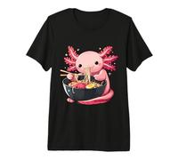 Axolotl Ramen Anime Kawaii Mangeant Filles Adolescentes Cadeaux T-Shirt Haut de Gamme