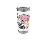 Axolotl Ramen Nouilles Great Wave Kawaii Rainbow Anime Gobelet isotherme en acier inoxydable double paroi