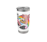 Axolotl Ramen Nouilles Great Wave Kawaii Rainbow Anime Gobelet isotherme en acier inoxydable double paroi