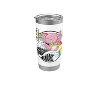 Axolotl Ramen Nouilles Great Wave Kawaii Rainbow Anime Gobelet isotherme en acier inoxydable double paroi