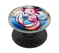Axolotl Salamander Dragon Animal dans une bulle de savon PopSockets PopGrip - Support et Grip pour Smartphone/Tablette avec un Top Interchangeable
