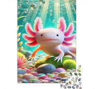 Axolotl Scène sous-Marine Puzzle 1000 Pièces pour Joueurs Adultes, Papier Recyclé Solide, Décoration Intérieure, Art Mural, Cadeau Adultes, Plaisir W nd 70x50cm/1000pcs