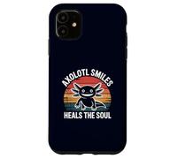 Axolotl Smiles guérit l'âme d'un propriétaire d'animal Vintage Amusant Coque pour iPhone 11