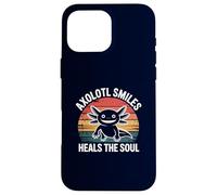 Axolotl Smiles guérit l'âme d'un propriétaire d'animal Vintage Amusant Coque pour iPhone 16 Pro Max