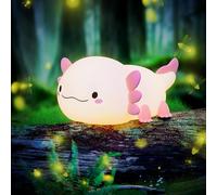 Axolotl Veilleuse Led Mignonne En Silicone Pour Chambre D'enfant, Veilleuse Rechargeable Et Spongieuse Avec Minuterie De 20 Minutes Pour Allaitement, Décoration Amusante, Cadeau Mignon