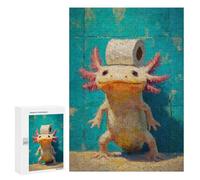 Axolotl with Toilet Paper Hat Puzzle 1000 Pièces Educa Jouet en Bois Cadeau Unique Décoration Intérieure Jeu Éducatif Challenge Toy Adultes Et Enfants À Partir De 14 Ans 300 PCS