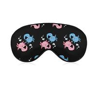 Axolotl Yin Yang masque de sommeil couverture de nuit pour les yeux pour femmes hommes BlockLight pour avion voyage sieste sangle réglable