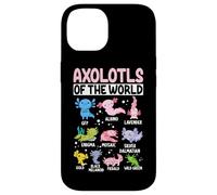 Axolotls du Monde GFP Albino Lavender Enigma Mosaic Silv Coque pour iPhone 14