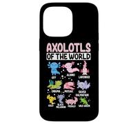 Axolotls du Monde GFP Albino Lavender Enigma Mosaic Silv Coque pour iPhone 14 Pro Max