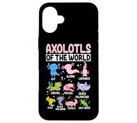 Axolotls du Monde GFP Albino Lavender Enigma Mosaic Silv Coque pour iPhone 16 Plus