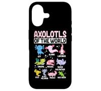 Axolotls du Monde GFP Albino Lavender Enigma Mosaic Silv Coque pour iPhone 17