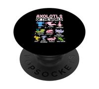 Axolotls du Monde GFP Albino Lavender Enigma Mosaic Silv PopSockets PopGrip Adhésif