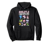 Axolotls du Monde GFP Albino Lavender Enigma Mosaic Silv Sweat à Capuche