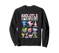 Axolotls du Monde GFP Albino Lavender Enigma Mosaic Silv Sweatshirt
