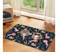Axolotls Mignons,Tapis d'alimentation pour Animaux de Compagnie, Sets de Table en Cuir PU pour Chats et Chiens,40x60cm