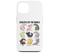 Axolotls of The World Axolotl Morphs Chart Art éducatif Coque pour iPhone 13