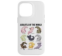 Axolotls of The World Axolotl Morphs Chart Art éducatif Coque pour iPhone 14 Pro Max