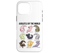 Axolotls of The World Axolotl Morphs Chart Art éducatif Coque pour iPhone 16 Pro Max