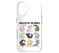 Axolotls of The World Axolotl Morphs Chart Art éducatif Coque pour iPhone 17