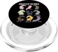 Axolotls of The World Axolotl Morphs Chart Art éducatif PopSockets PopGrip pour MagSafe