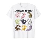Axolotls of The World Axolotl Morphs Chart Art éducatif T-Shirt