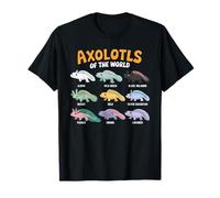 Axolotls of The World Kawaii Mignon Anime Aquarium Art Poisson T-Shirt