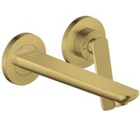 Hansgrohe Mitigeur monocommandé mural AXOR Citterio C – bec 195 mm – Cubic Cut – Optique en or poli