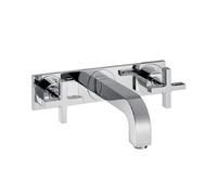 hansgrohe AXOR Citterio Mélangeur 3 trous pour lavabo, encastré, saillie 166mm, poignée croisillon, vidage non verrouillable, 39314000