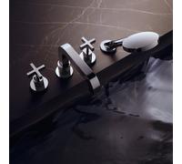 hansgrohe Axor Citterio kit de finition 39445000 Ferrure de rebord de baignoire 4 trous, avec poignées en croix, chromé
