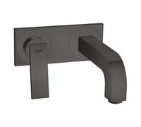 hansgrohe AXOR Citterio Mitigeur de lavabo, encastré, saillie 220mm, garniture découlement non verrouillable, avec plaque, 39119340, Couleur: Chrome noir brossé