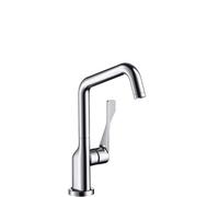 Axor Citterio Robinet de cuisine à levier unique Hauteur 263 mm Avec bec pivotant Finition acier inoxydable