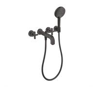 hansgrohe AXOR Citterio Mélangeur bain 3 trous avec poignées croisées, 39447340, Couleur: Chrome noir brossé