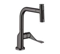 hansgrohe AXOR Citterio Mitigeur de cuisine, douchette extractible jusquà 50cm, ComfortZone230, saillie 219mm, 39863340, Couleur: Chrome noir brossé