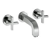 AXOR Citterio Set de finition de robinet mural encastrable 3 trous avec poignée croix sans plaque 22cm chrome 39143000