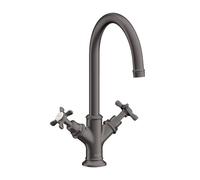 hansgrohe AXOR Montreux mitigeur lavabo à deux poignées 210, sans vidage escamotable, 16506340, Couleur: Chrome noir brossé