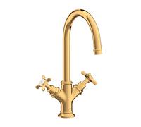 Hansgrohe hansgrohe Mitigeur lavabo deux poignées 210 Axor Montreux A 175 mm, avec vidage, finition or poli Quantité:1