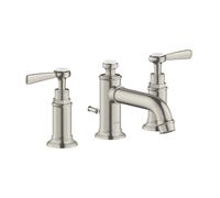 hansgrohe AXOR MONTREUX mitigeur lavabo 3 trous 30, vidage escamotable, béqu'illes, projection 142mm, 16535800, Couleur: Acier inoxydable Optic