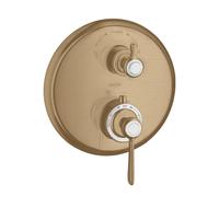 hansgrohe AXOR Montreux thermostat hansgrohe AXOR Montreux encastré, robinet d'arrêt et inverseur, béqu'ille, 2 consommateurs, 16821140, Couleur: Bronze brossé
