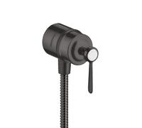 hansgrohe AXOR Montreux Fixfit Stop Raccord de tuyau, robinet d'arrêt, béqu'ille, 16883340, Couleur: Chrome noir brossé